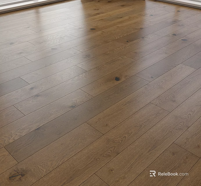 Natural Brown Wooden Flooring With Smooth Polished Surface And Wood Grain Patterns 3d model 