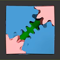 Colorful Interlocking Puzzle Cube Toy With Blue Red Pieces For Kids Play