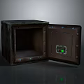 Vintage Open Metal Safe With Electronic Lock And Green Light