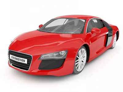 Red Audi Sports Car Exterior Design With Sleek Body And Alloy Wheels 3d model