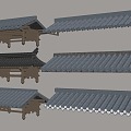 Chinese-style eaves, cornices, cornice tiles, ancient buildings 3d model