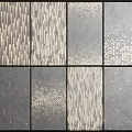 Contemporary Background Wall Featuring Multiple Textured Panels In Gray Ivory And Metallic Finishes