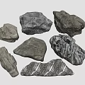 Natural Stone And Wood Pieces With Unique Textures And Shapes