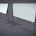 Two Mobile Whiteboards With Metal Stands And Smooth White Writing Surfaces 3d model