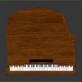 Wooden Upright Piano With Open Lid Golden Interior And Black White Keys For Home Decor