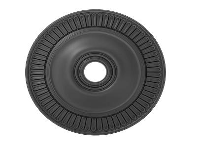 Modern Black Circular Ceiling Light Panel With Radial Patterns And Central Hole 3d model