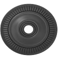 Modern Black Circular Ceiling Light Panel With Radial Patterns And Central Hole