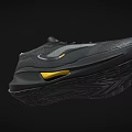 Black Sneakers With Yellow Accents Gray Panel Textured Upper And Cushioned Sole