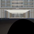 Modern High Rise Residential Buildings Exterior With Green Lawns Trees And Pathways