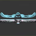Blue Multi Armed Cosmic Structure For Space Exploration And Astronautics Research
