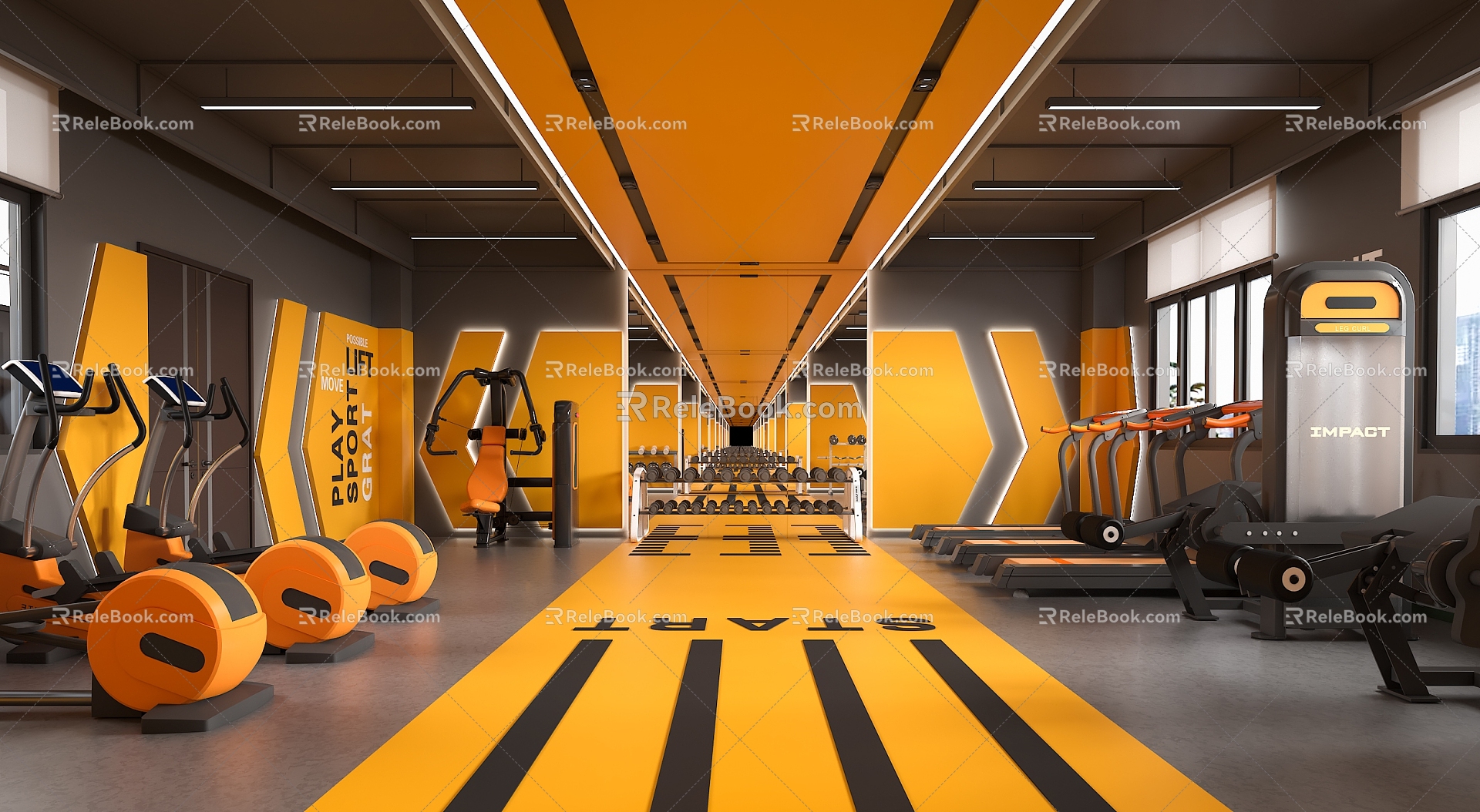 Modern Gym 3d model