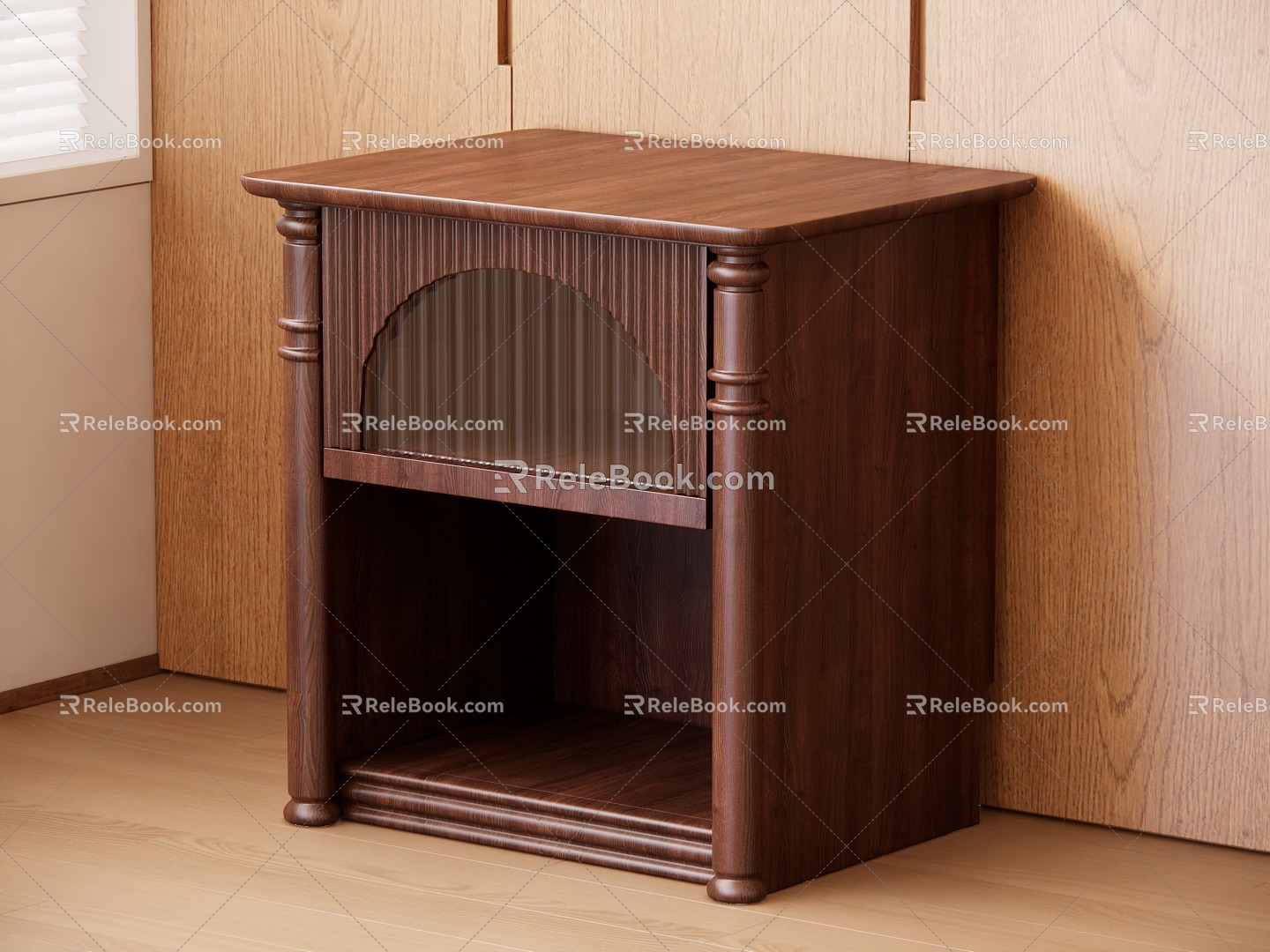 Antique bedside table 3d model