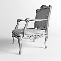 Green Leather Upholstered Leisure Chair With Dark Wooden Carved Frame And Armrests