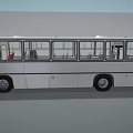 White City Bus Interior With Red Seats And Large Transparent Windows
