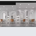 Bridal Shop Interior Design With White Wedding Dress Display Soft Lighting And Modern Decor