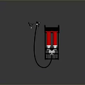 Portable Red Gas Cylinders With Black Frame And Flexible Connecting Hose