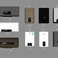 Modern Wall Mounted Water Heaters As Daily Use Home Appliances With Various Styles