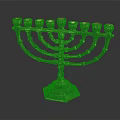 Golden Ornate Furniture Candelabra with Nine Branches and Carved Base