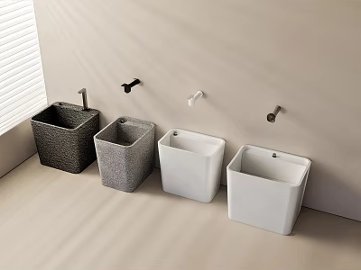 Modern Mop Sinks In Various Colors With Wall Mounted Faucets 3d model
