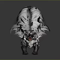 Realistic Skunk with Black and White Fur Fluffy Tail Standing Open Mouth