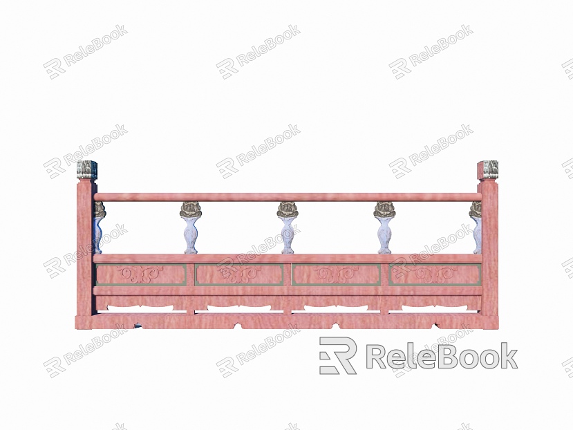 Wooden Railing Commercial Guardrail Handrail model