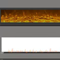 Modern Interior Wall Mounted Fireplace With Realistic Warm Burning Yellow Flames Design 3d model