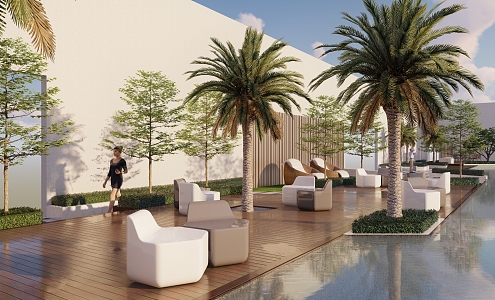 Roof Garden Modern Garden 3d model