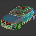 Volkswagen Blue SUV With Panoramic Sunroof Sleek Exterior And Modern Design