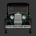 Vintage Green Classic Car With Black Roof And Retro Design Elements