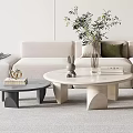Modern Sofa Coffee Table Combination Cream Sofa Coffee Table Combination 3d model