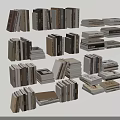 Colorful Stacked Books And Magazines Collection Featuring Various Sizes And Covers