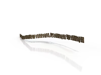 Wooden Block Arch Structure with Reflection Arranged on White Background 3d model