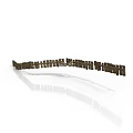 Wooden Block Arch Structure with Reflection Arranged on White Background