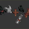 Game Movie Character Mechanical Wolves With Various Colors And Mechanical Design Features