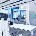 Dispatch Room Large Screen Monitoring Room Technology Hall Curved Surface Large Screen Dispatch Room Table and Chair Technology 3d model