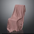 Stylish Pink Cloth Covered Chair With Wavy Line Pattern Design