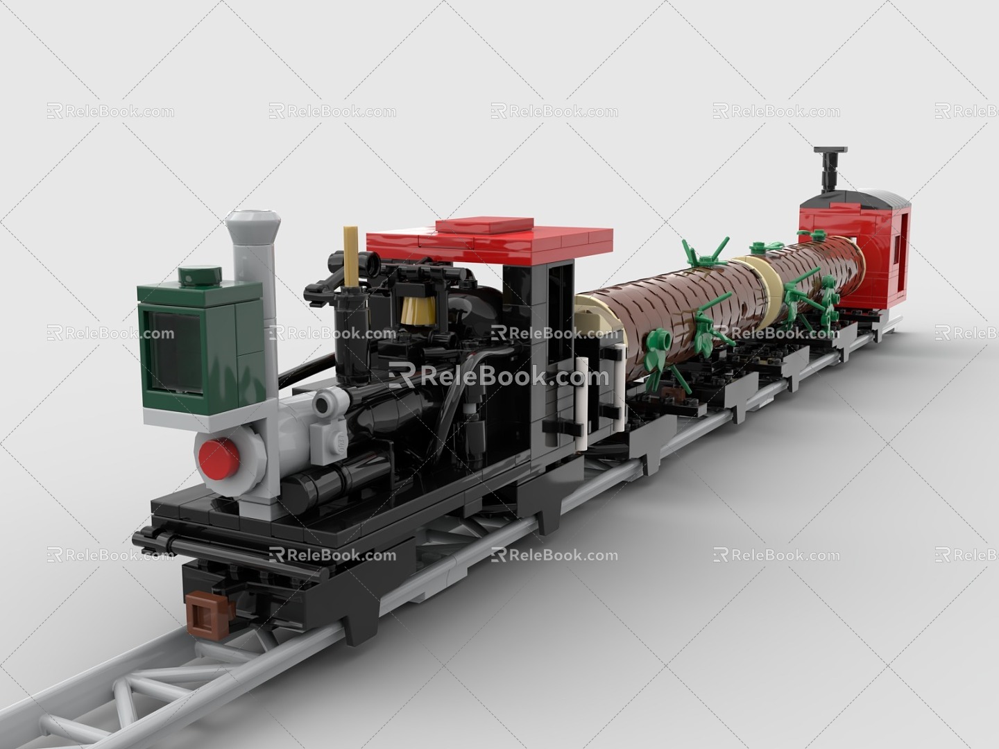 LEGO toy building block train freight train 3d model