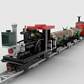 LEGO toy building block train freight train 3d model