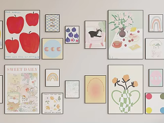 Modern Children's Hanging Paintings 3d model