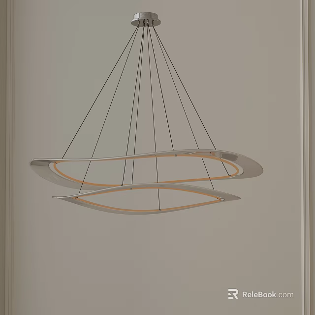 Modern Contemporary Chandelier With Double Ring Design And LED Lighting For Interior 3d model