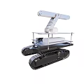 Tracked Mobile Robot With Extendable Mechanical Arm And Platform Structure 3d model