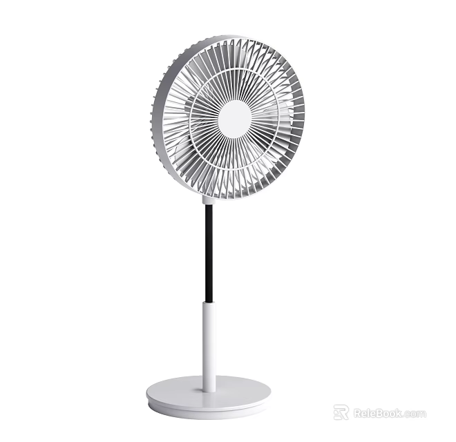 Modern Air Cooler Fan With White Black Design And Standing Base Structure 3d model 