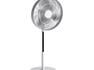 Modern Air Cooler Fan With White Black Design And Standing Base Structure 3d model
