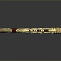 Ornate Decorative Rifle with Golden Engravings Wooden Stock and Brass Scope