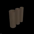 Wooden Decorative Columns With Vertical Stripes And Textured Surface Design
