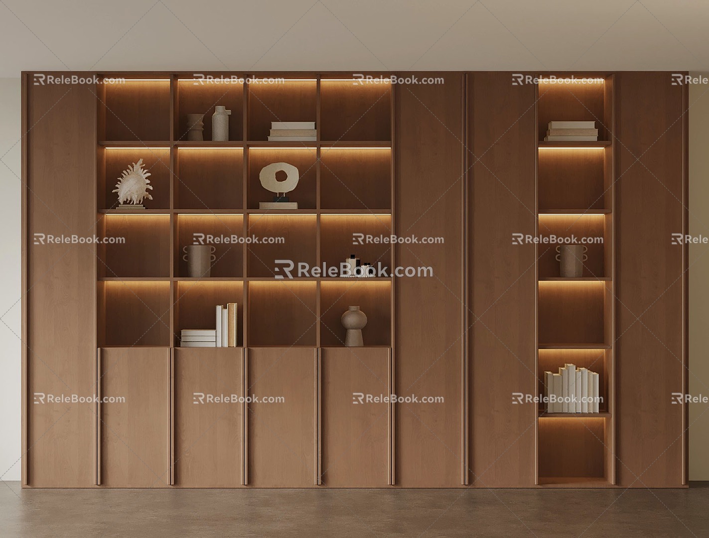 17 Bookcase Antique Bookcase 3d model