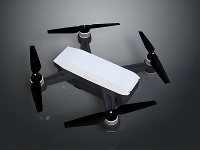 Sleek Modern Quadcopter Drone Design With White Body And Black Propellers 3d model