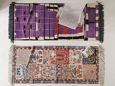 Square Rugs With Colorful Patterns Geometric Designs And Fringe Details 3d model