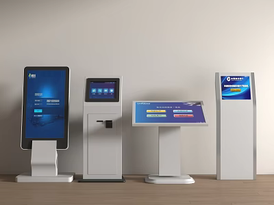 Public Facilities Modern Self Service Kiosks Featuring Interactive Touch Screens And Digital Information Displays 3d model