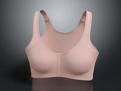 Light Pink Wireless Women's Bra For Daily Use With Soft Supportive Design 3d model